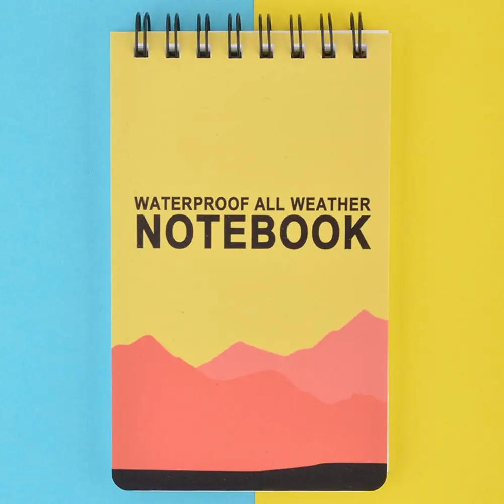 Waterproof Notebook Portable Writing Notepad Durable Compact Coil Design Notebook for School Home Outdoor