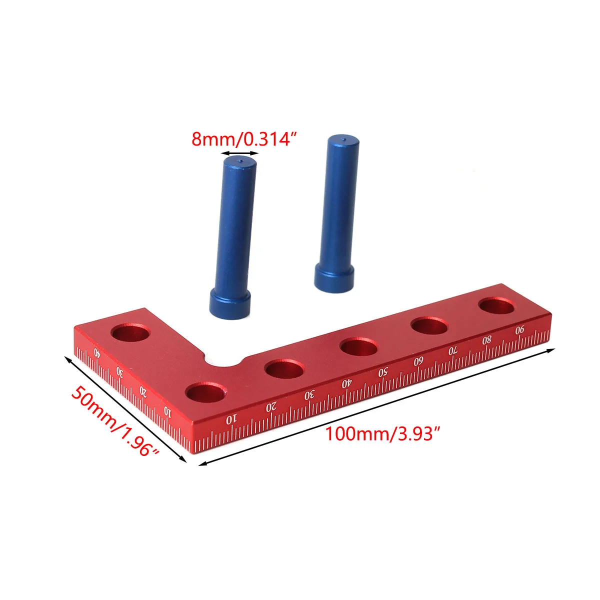 Scriber centrale per la lavorazione del legno strumento di marcatura del bordo quadrato di precisione a 90 gradi in lega di alluminio carpenteria marcatura tascabile calibro quadrato