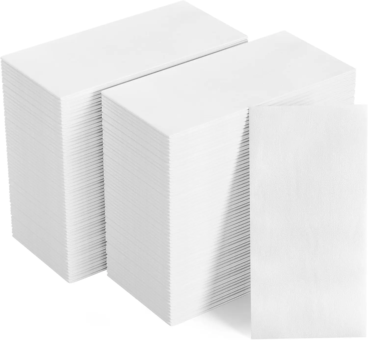 

Soft Linen-Feel Disposable Paper Towels, Absorbent Bathroom & Kitchen Napkins for Guests, White 12x17 Inches