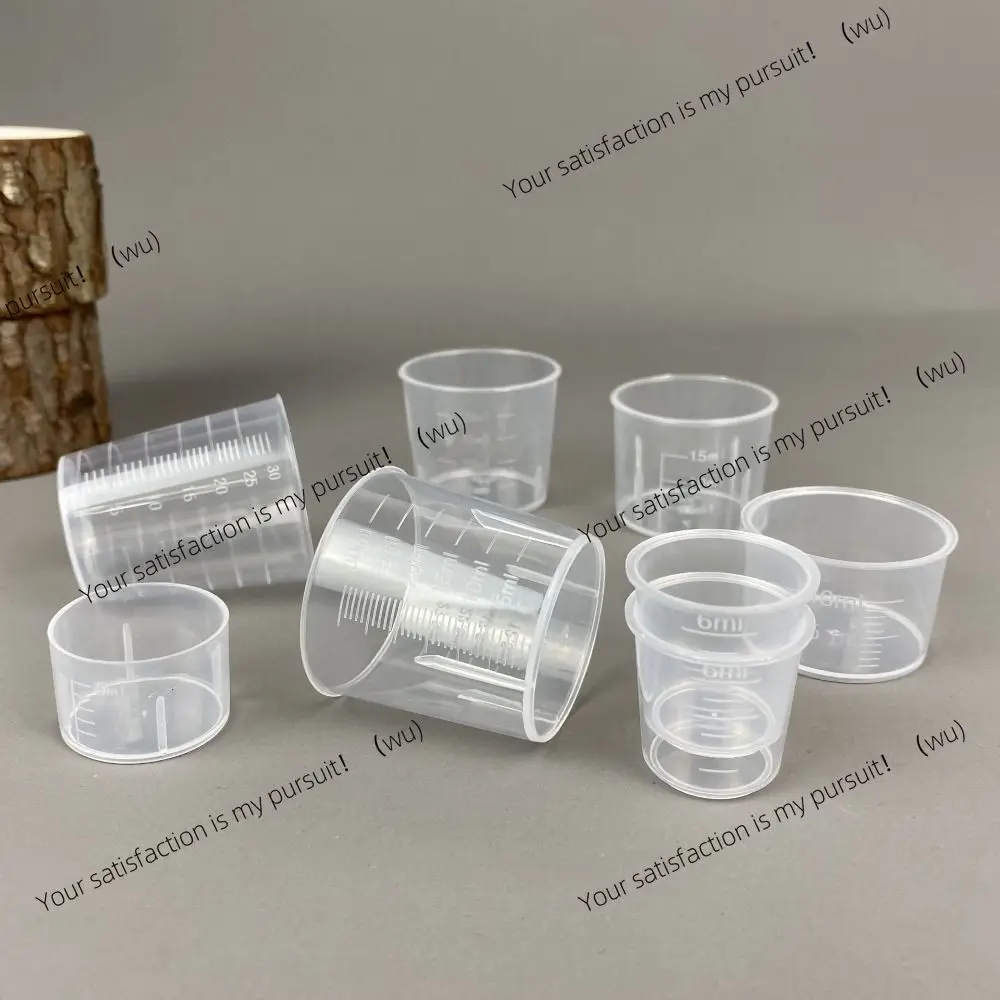 30/50/100ml Mini Clear Graduated Measuring Cup Scale Plastic Transparent Mixing Cup Laboratory Beaker Kitchen Baking Tools