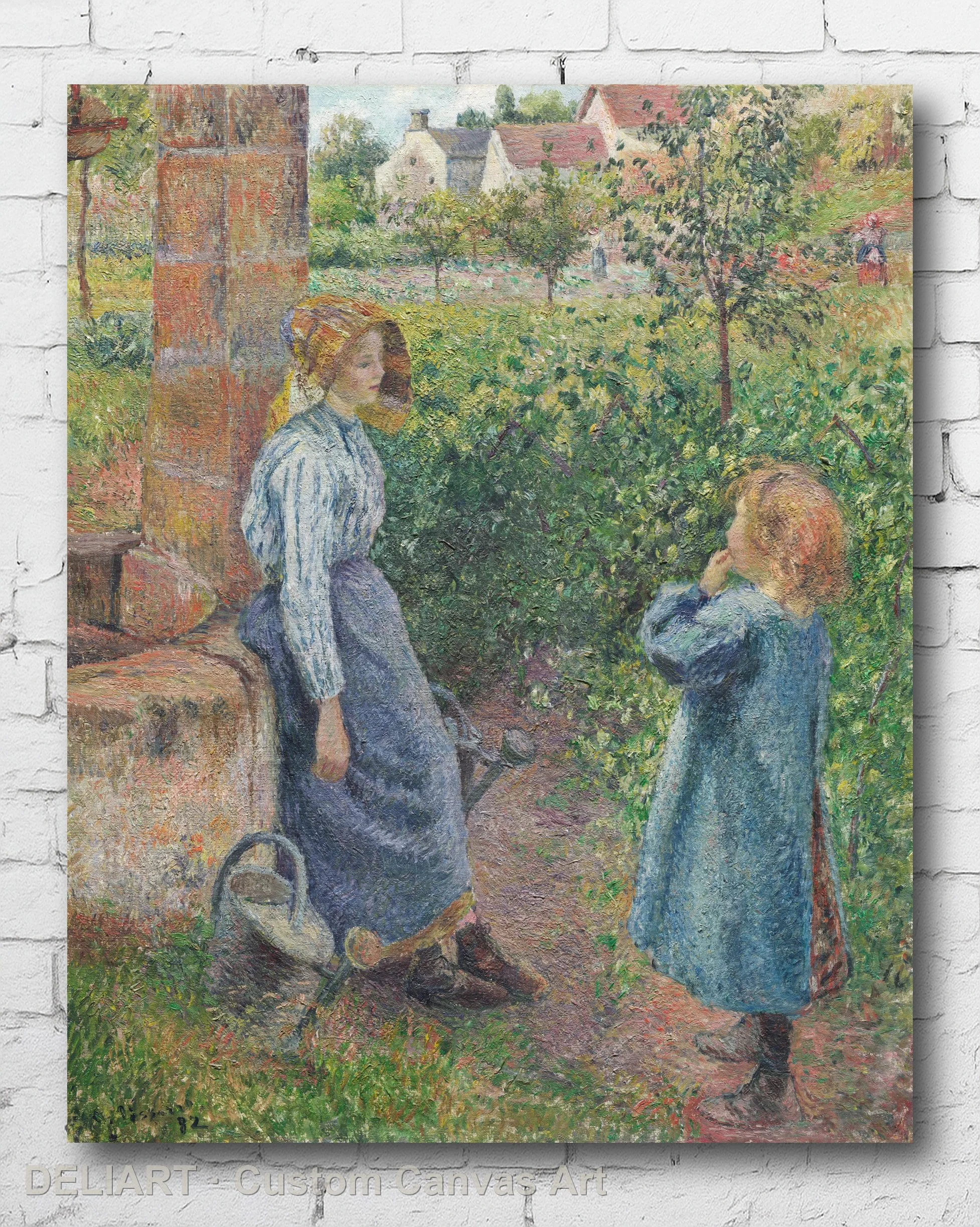 

Canvas Poster - Custom Size Wall Art - Home Room Decor - Woman and Child at the Well