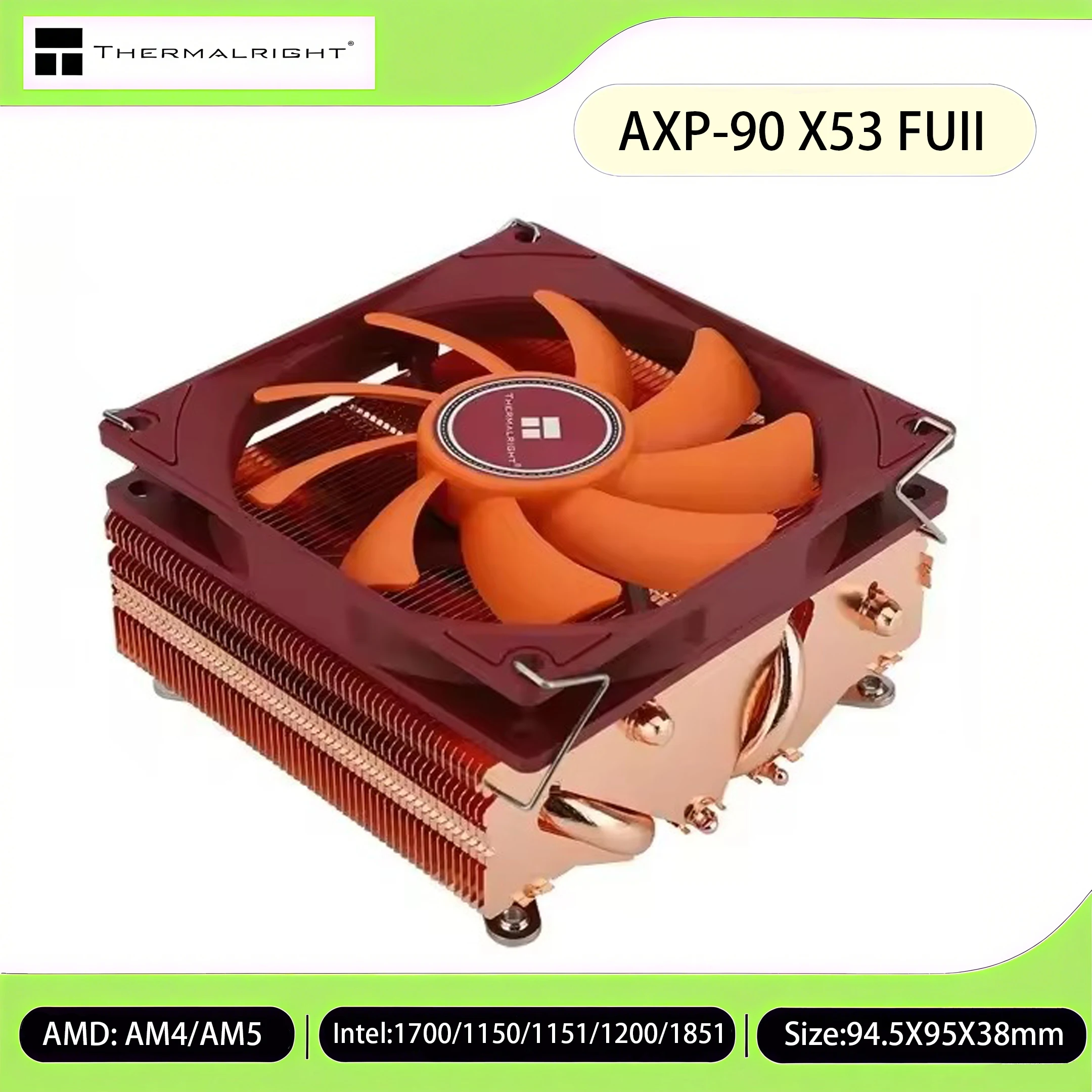 

Thermalright AXP90-X53 FULL All Copper Low Profile CPU Air Cooler with 92mm PWM Fan for AMD AM4 AM5 Intel LGA 115X/17XX/1200