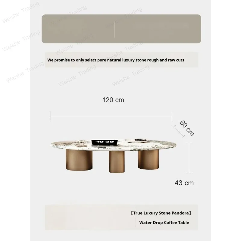 Multicolor Natural Stone Coffee Table, Modern Luxury Art Design, Heat & Scratch Resistant, Master Designer