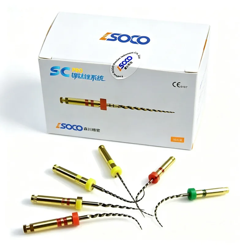 10Pcs SC PRO Nickel Titanium Rotary Endo File, Dental Root Canal Reamer, Machine Use Endodontic Instrument for Dental Treatment