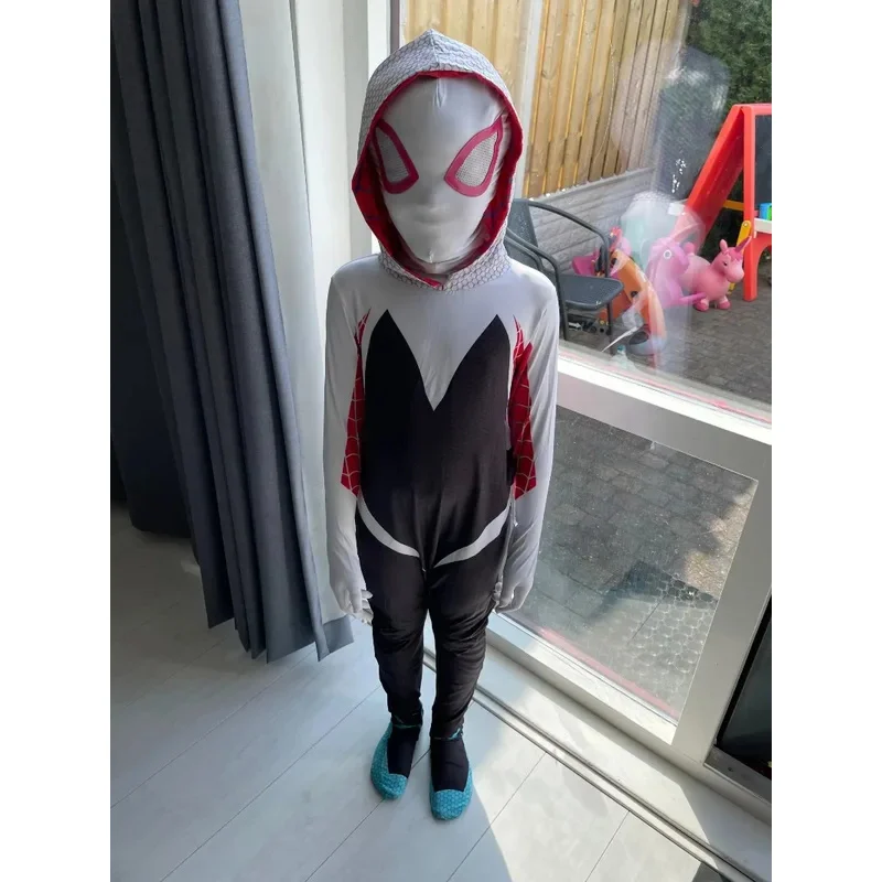 3D dzieci kobiety Spider Gwen kostium Gwendolyn Maxine Stacy Zentai garnitur Spidergirl Cosplay kostiumy na Halloween dla dziewczynek