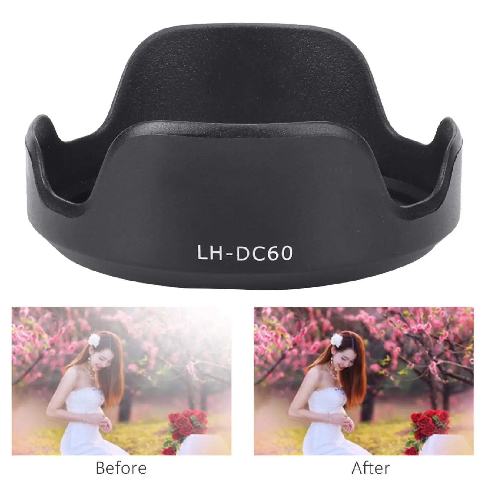 LH-DC60 Camera Lens Hood for Canon PowerShot SX540 HS, SX520 HS, SX50 HS, SX530, SX40 HS, SX30 IS, SX20 IS, SX10 IS