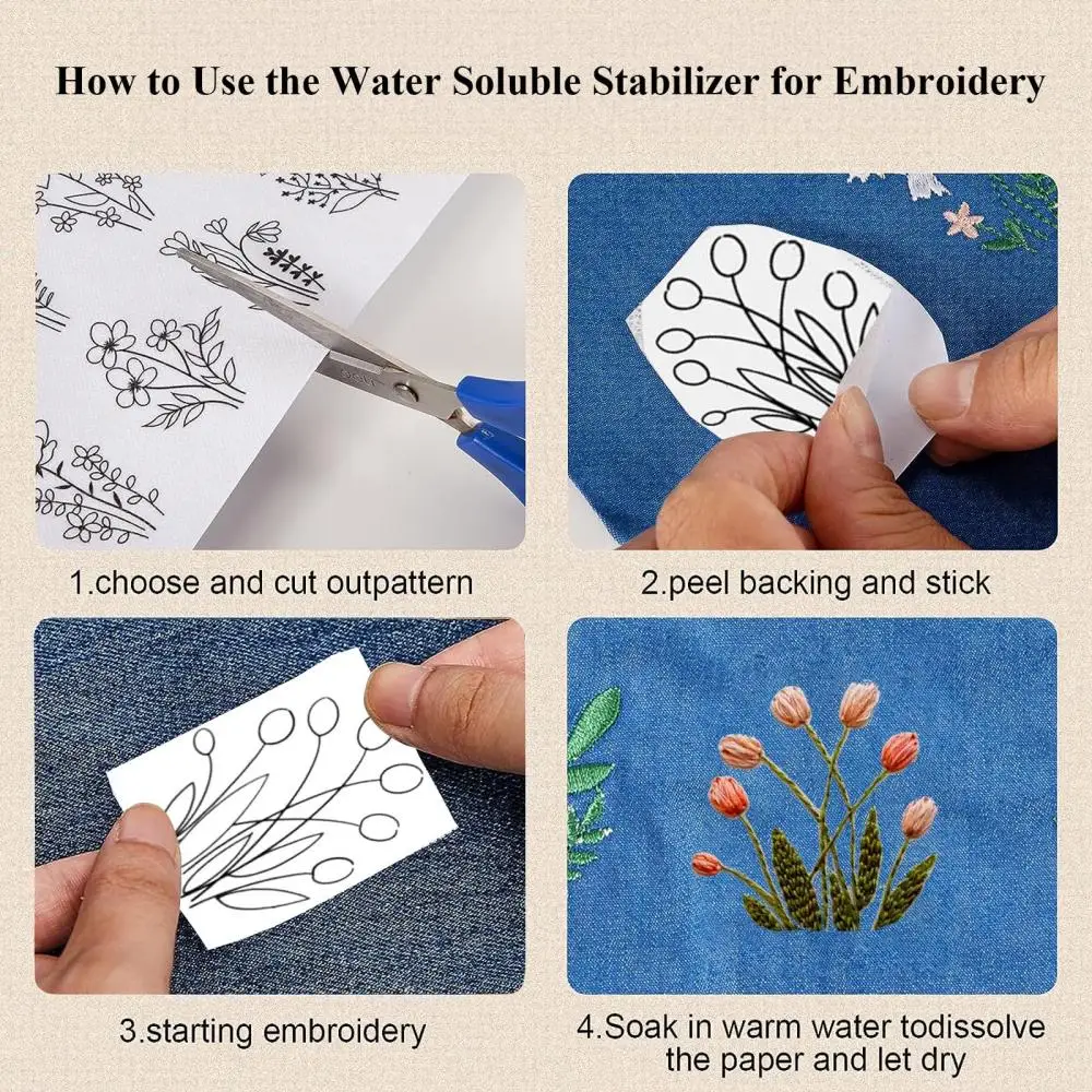 أنماط التطريز للقمصان والبلوزات، مجموعة المواد اليدوية اللاصقة القابلة للذوبان في الماء. الحرف اليدوية، الهدايا المصنوعة يدويا