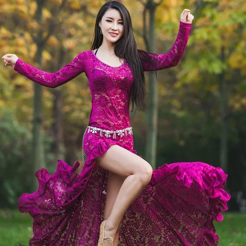 Nuevo traje de danza del vientre para mujer, ropa de danza Oriental para mujer, ropa de danza del vientre, vestido de actuación en escenario M, L