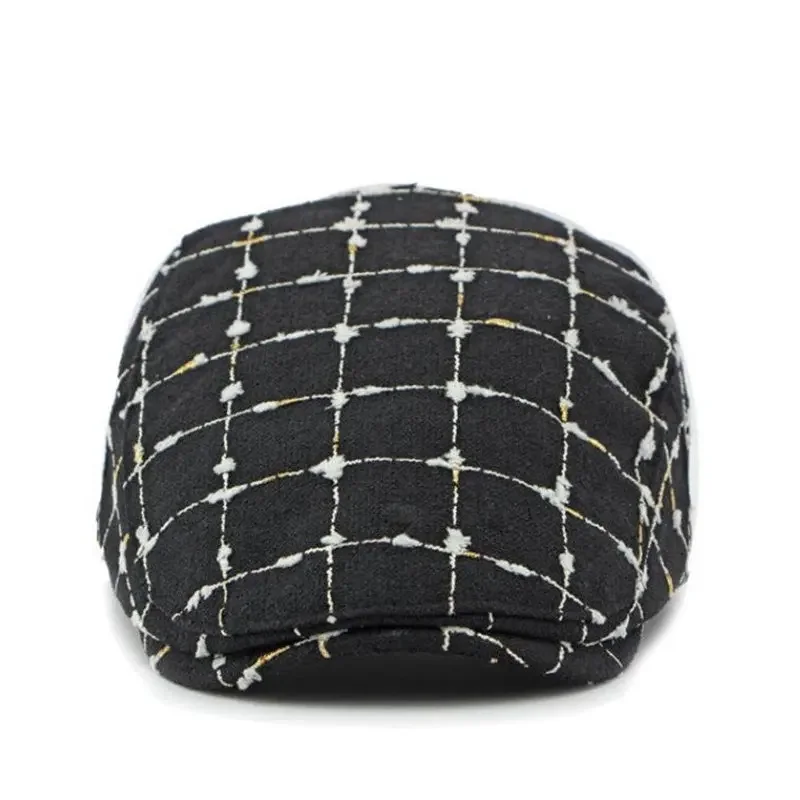 Berretti da strillone geometrici in cotone autunno e inverno Berretto con visiera piatta Cappelli da berretto da pittore per uomo e donna 164