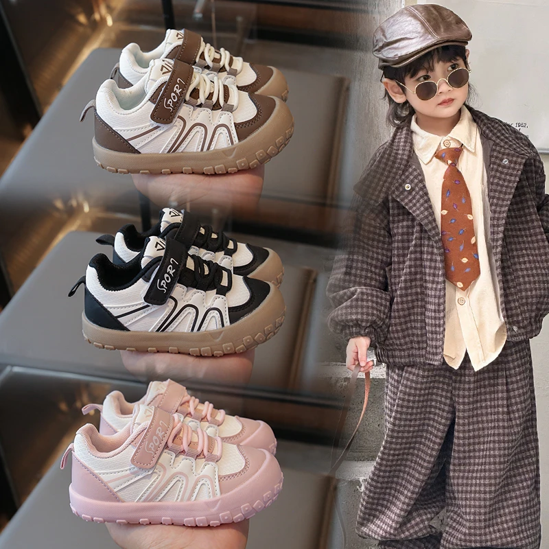 

Детские кроссовки, новинка осени 202, детская модная спортивная обувь с цветными блоками, повседневная обувь на мягкой подошве для маленьких девочек