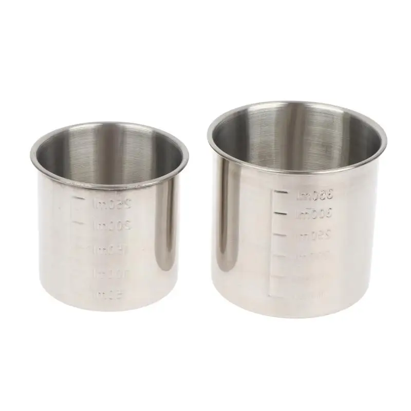 Household 250/350ML 304 Stainless Steel Measuring Cup Rustproof Anti-fall Rice Container Cups With Scale Measuring Holder Bar