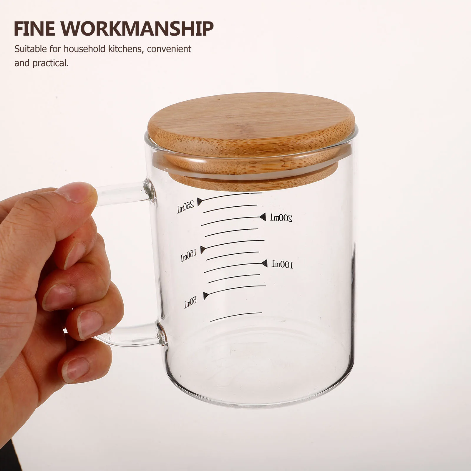 

Graduated Cup Thickened Glass Milk Coffee Measuring Cup Heat Resistant Kitchen Baking Accessory Clear Scale Home Use