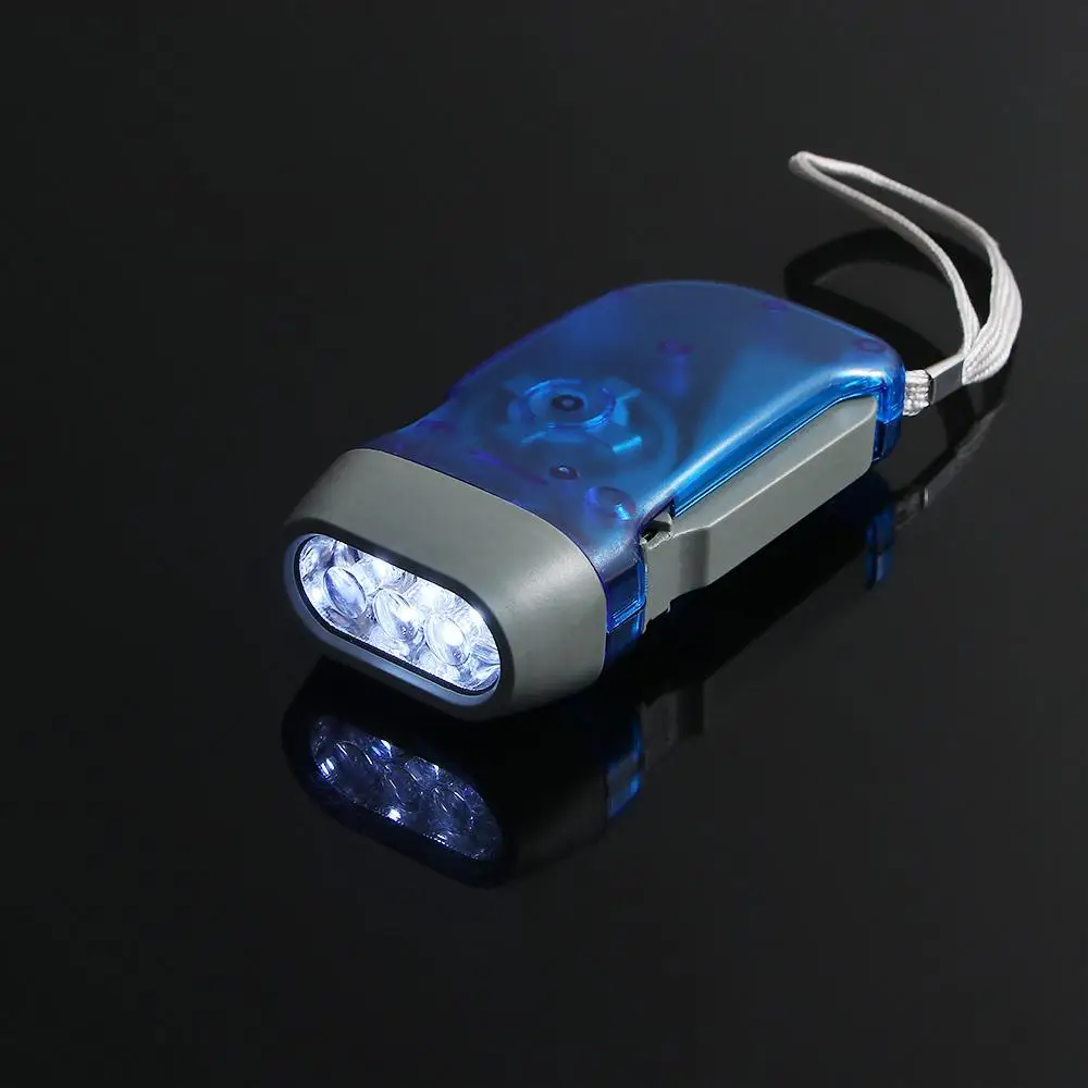 

Hiking for Home Dynamo Crank 3 LED Wind Up Hand Press Flashlight Camping Lamp Electric Torch Flashlight