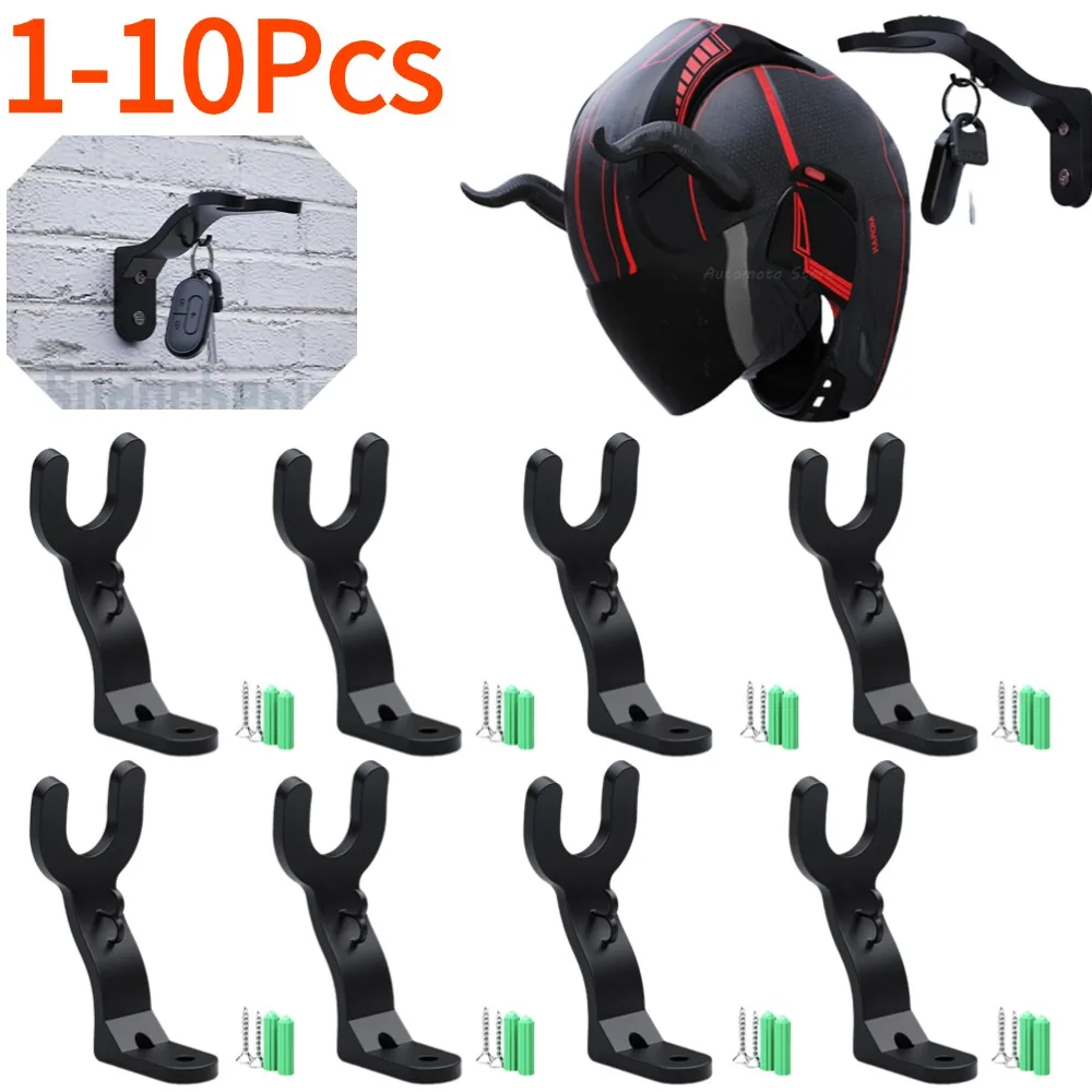 10-1PCS Motorcycle Helmet Hook Racks Multipurpose Hook Hanger Home Luggage Jacket Holders Kitchen Cabinet Shelf Wall Mount Hooks