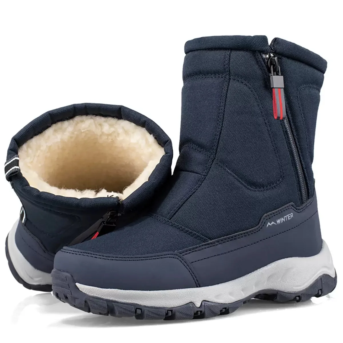 Winter Men's Snow Boots 2026 New Model with Plush and Thick Warm Cotton Boots, Outdoor Anti Slip and Waterproof Short Boots