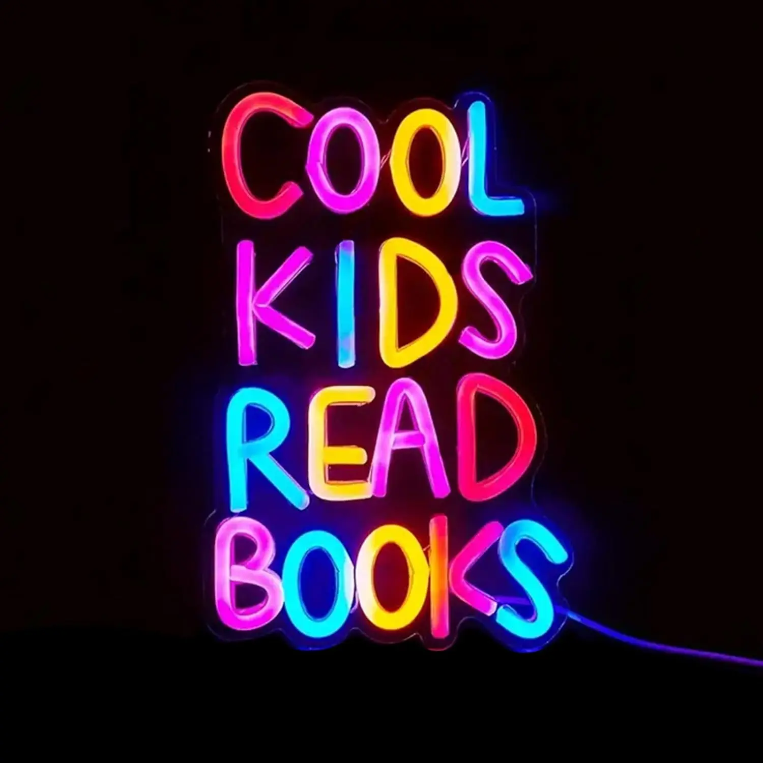 Cool Kids Read Books insegne al Neon libri luce al Neon per sala lettura Hanging Decora Library Classroom Read Corner Decor