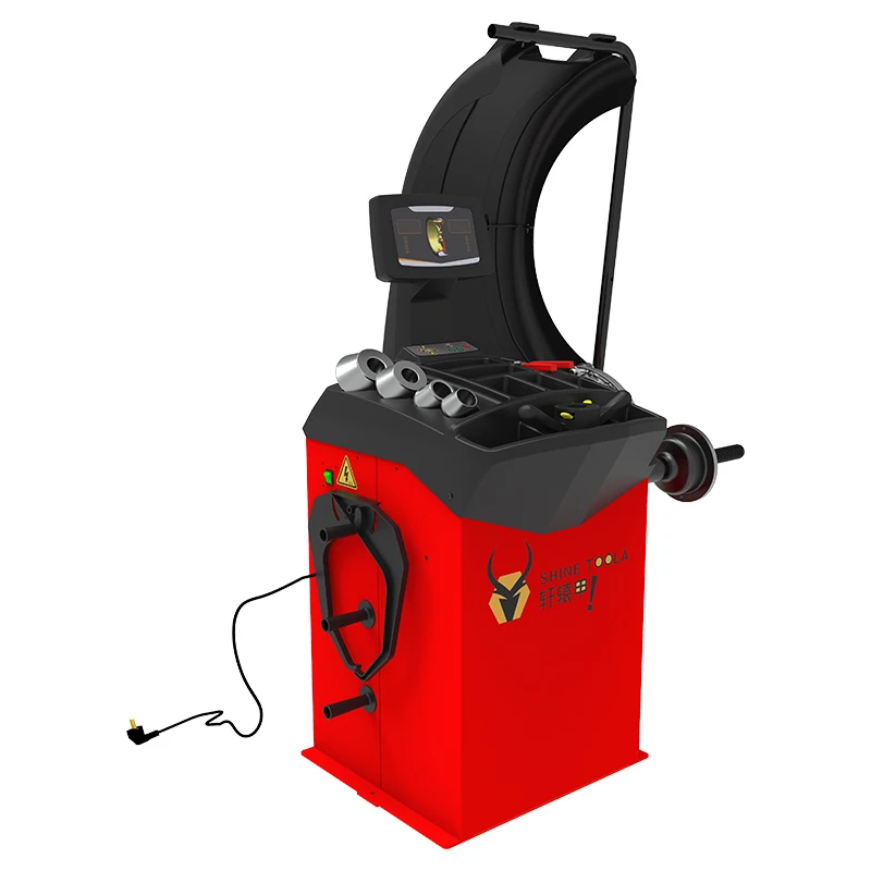 Smart Automotive Wheel Balancer with Automatic Laser Positioning and LED Display for Wheel Alignment