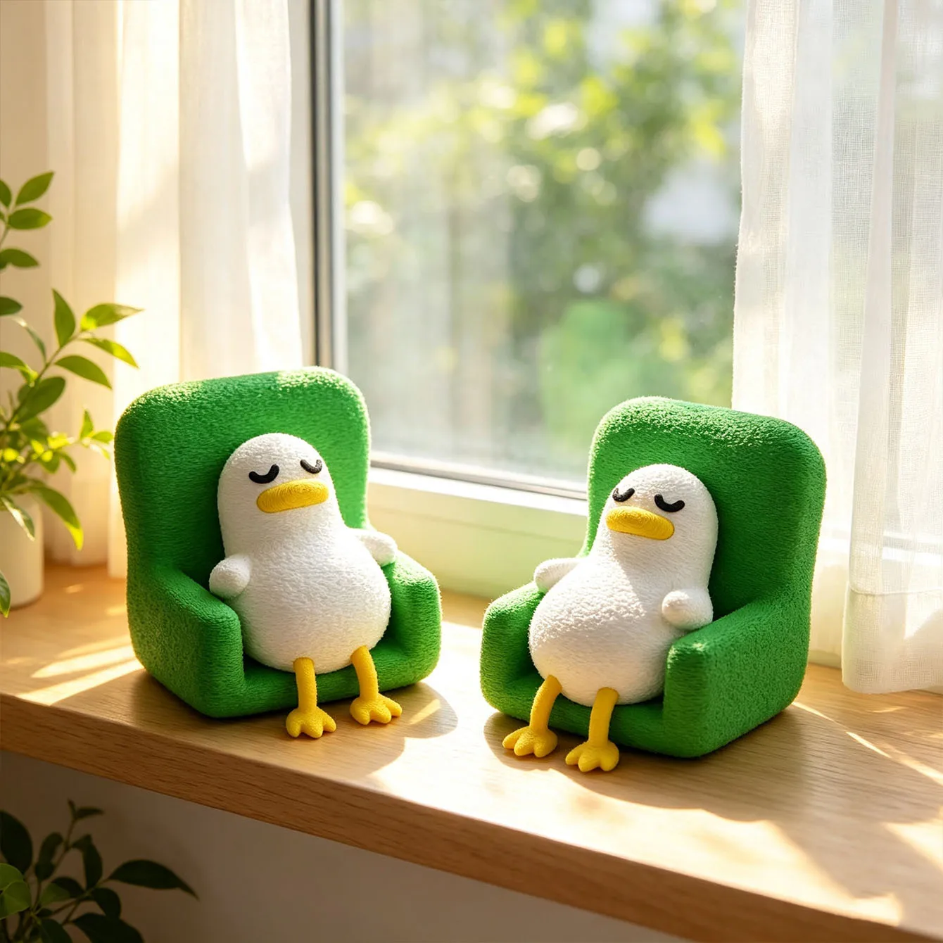 A Lying Duck with A Funny and Cute Expression, A Small Office Desk Decoration, Creative Animal Shape.