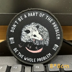 Parche bordado táctico koala lobo ratón con velcro para mochila