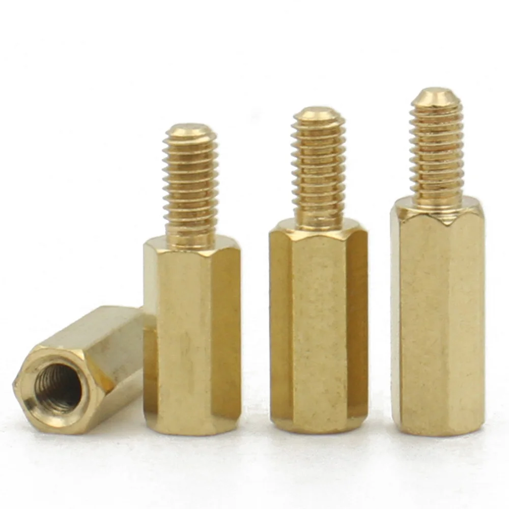 5/ 10/ 20/ 50pcs M2 M2.5 M3 M4 M5 M6 Brass Male to Female Spacer Long Hexagonal Brass PCB Standoff Spacers