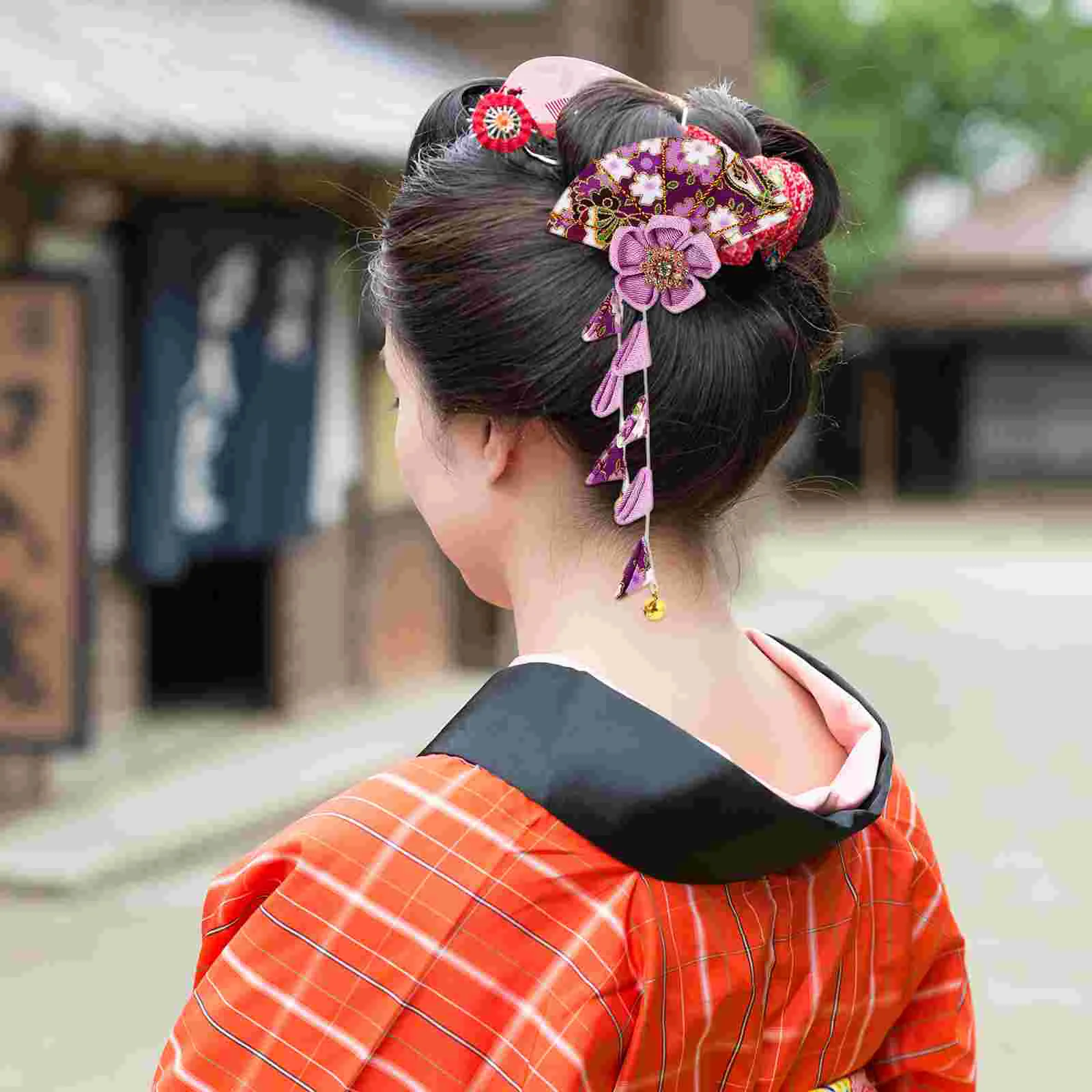 Japanese Style Headgear Headdress Kimono Hair Accessories Clip Accessory Women Floral