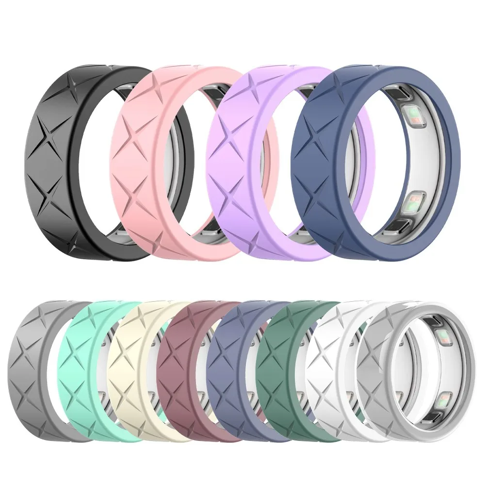 For Oura Ring 5 Silicone Protective Cover Ultra Thin Textured Anti Scratch Smart Ring Accessory