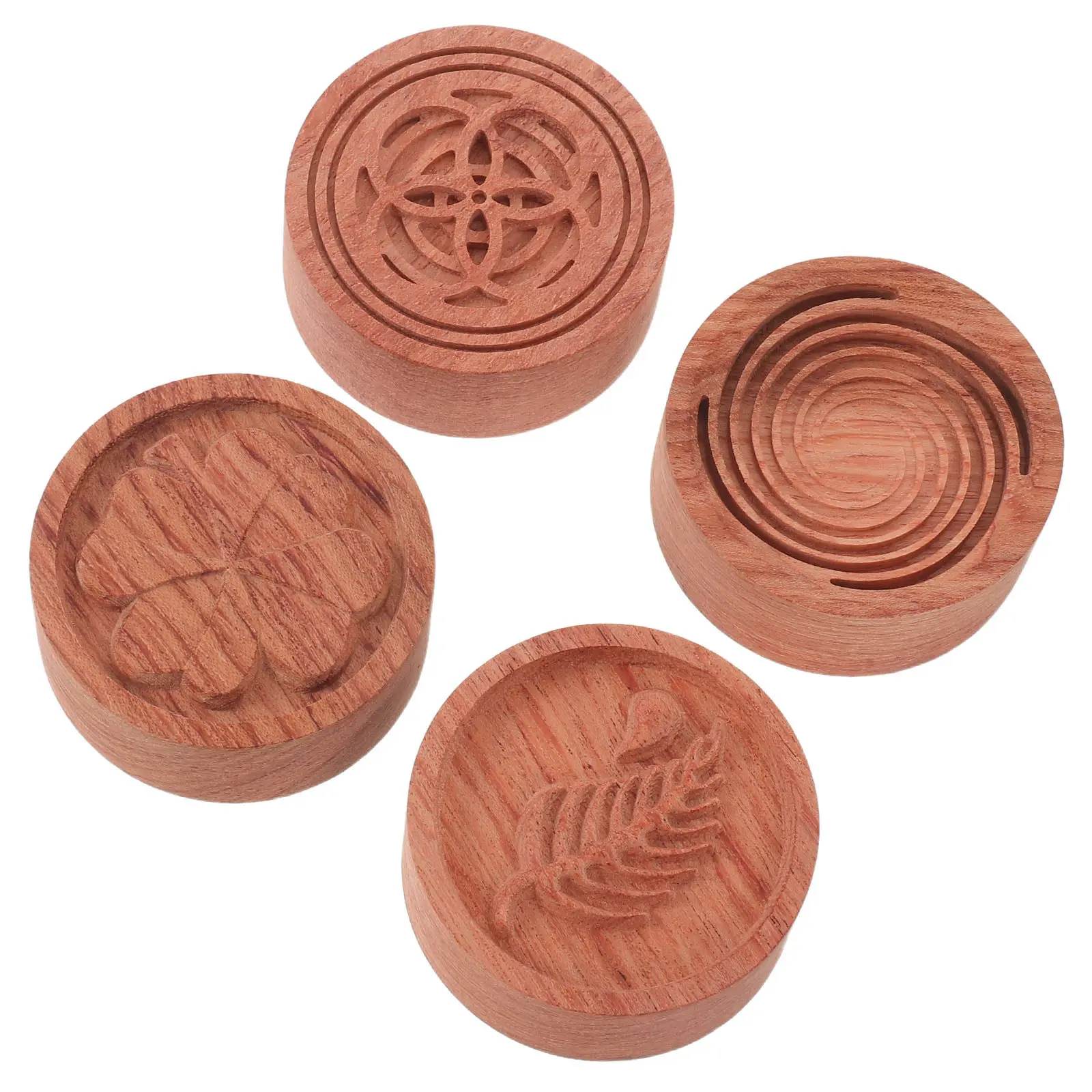 4Pcs Wood Passive Essential Oil Diffuser 2 Inch Natural Wooden Aroma Diffuser Block Portable for Car Office Home