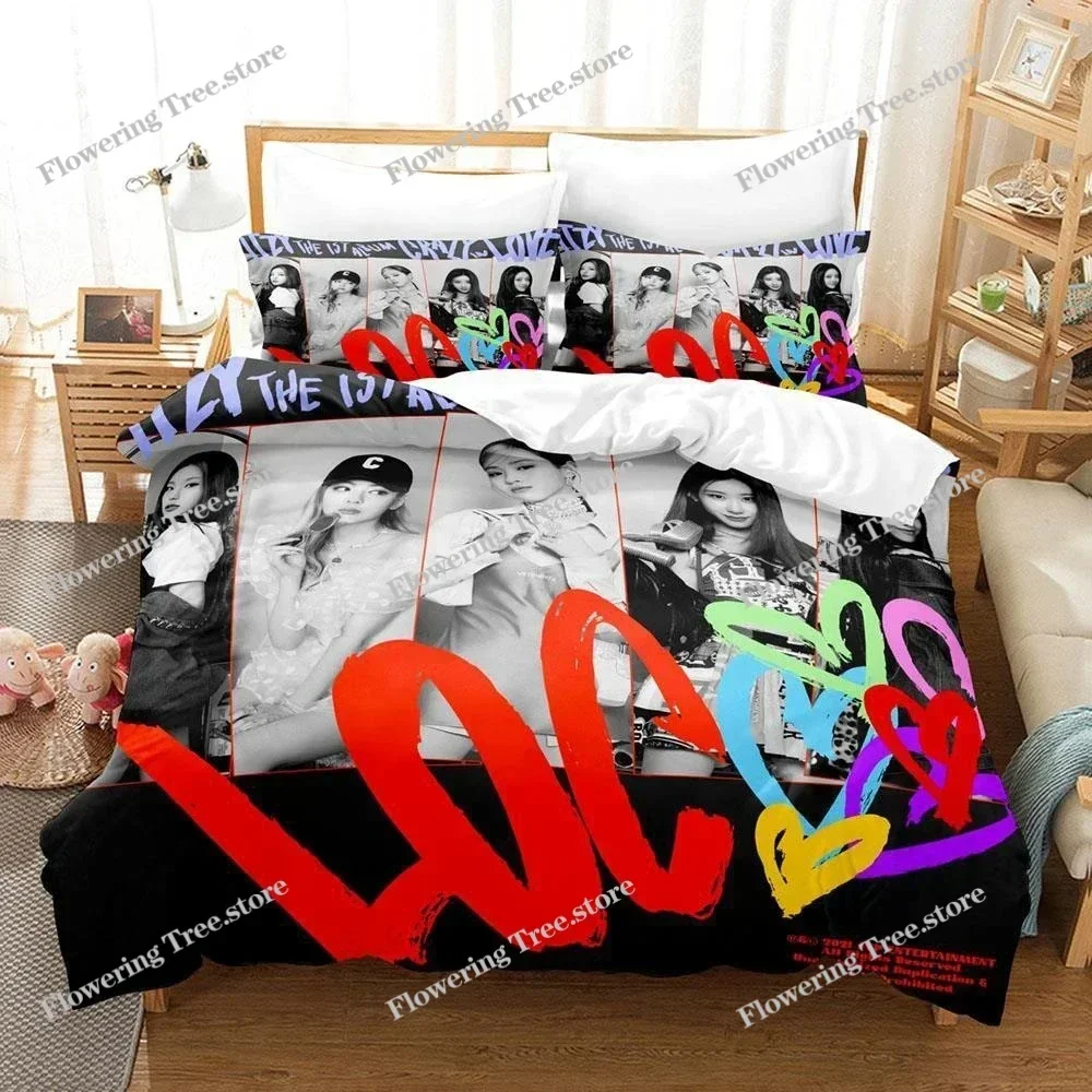 Kpop Group ITZY Bedding Set Boys Girls Twin Queen Size Duvet Cover Pillowcase Bed Kids Adult Fashion Home Textileextile