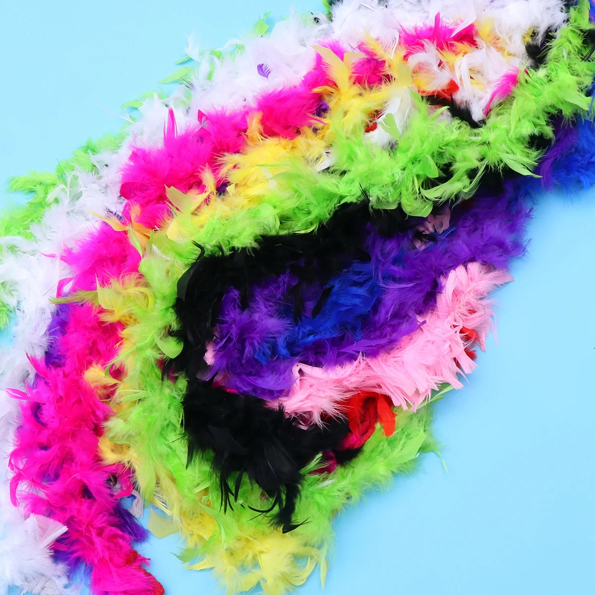 9 pcs 40G Boas Colorful Natural Trim For Party Kids Theme Costume Handmade Craft Diy Decoration Sewing Accessory