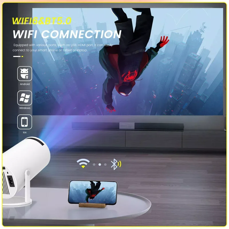 Dazzler HY300 4K portable Projector Android Best projector Native 160ANSI Wifi 1080P BT5.0 for home Cinema projector