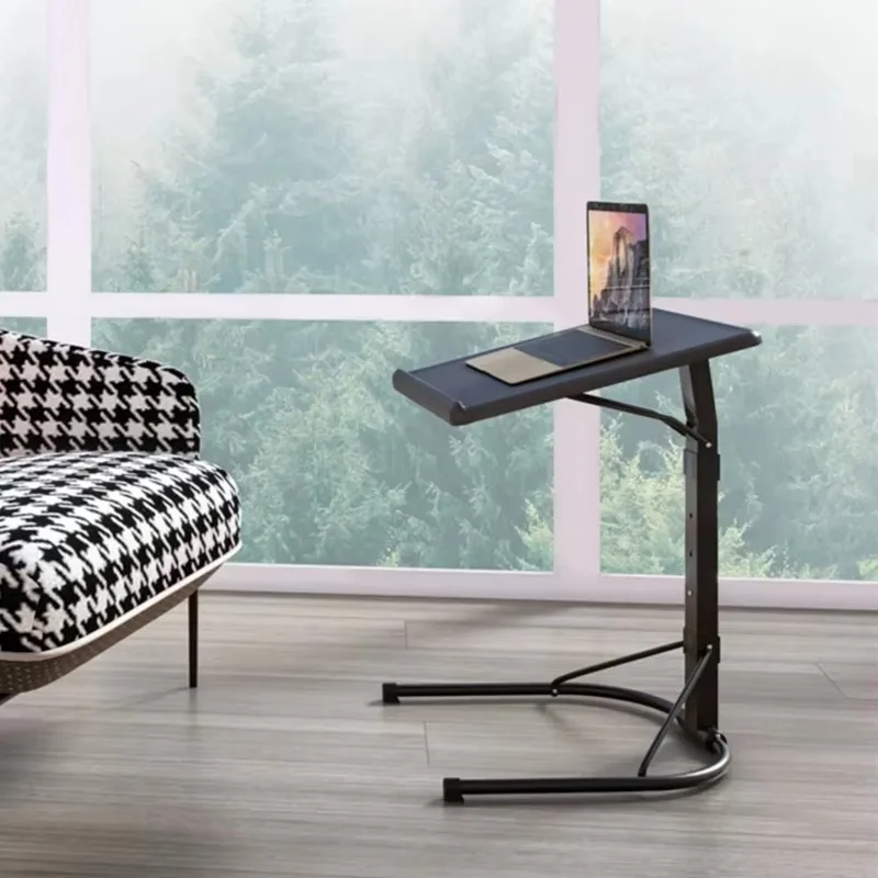 طاولة محمولة قابلة للطي للكمبيوتر المحمول قابلة للتعديل لرفع طاولة السرير المنزلية مع عجلات ارتفاع طاولة صغيرة جانبية قابلة للتعديل #2