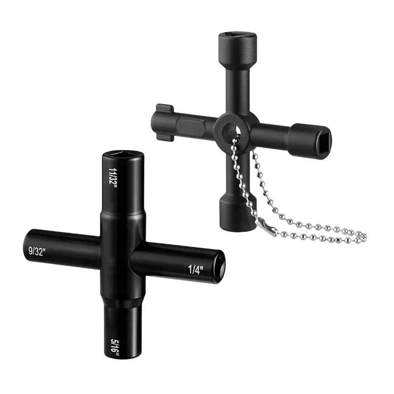 

BAAR-2PC 4-ходовой водяной ключ, универсальный универсальный ключ Sillcock 40Cr и многофункциональный сверхмощный инструмент для водяного клапана