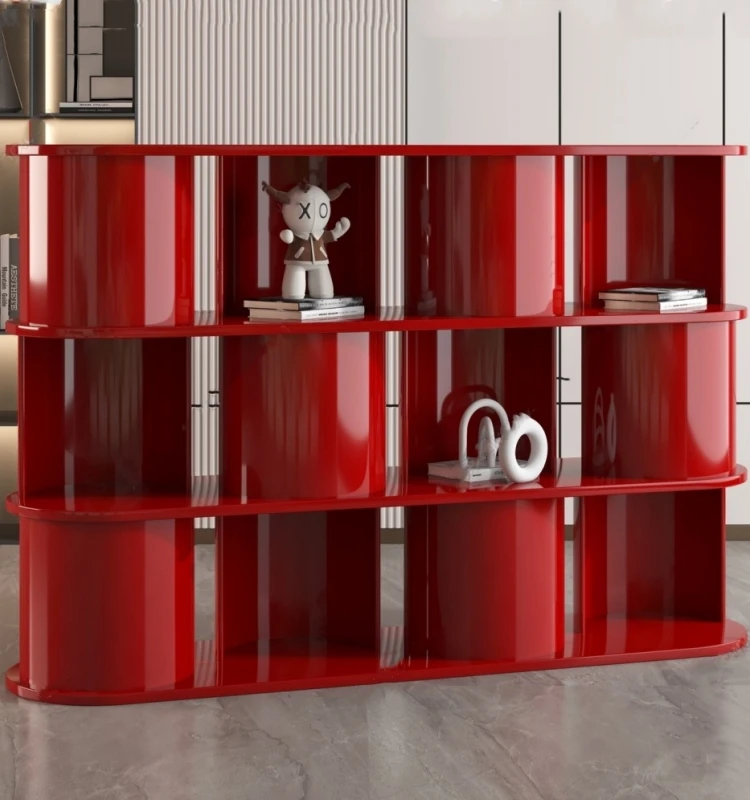 

Italian paint bookshelf solid wood bookcase creative art floor rack decorative rack partition cabinet display