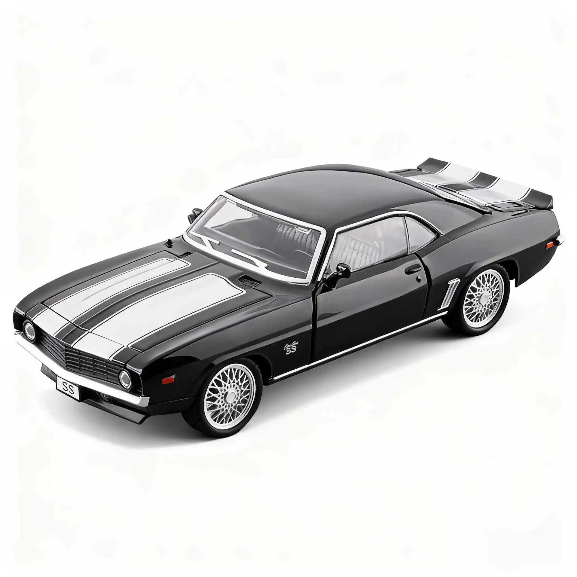 1:32 카마로 SS 슈퍼카 합금 자동차 모델 사운드 및 라이트 풀백 어린이 장난감 수집품 생일 선물