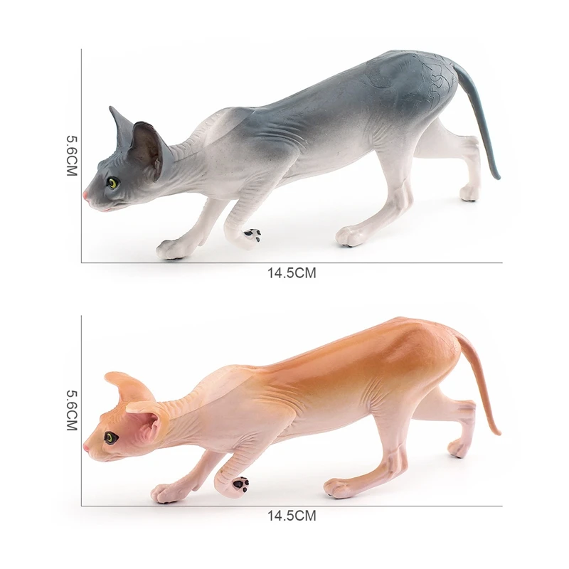 Simulation Sphinx cat model pet cats desktop decoration Canadian hairless cat animal figurine