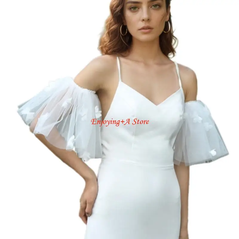 Munas boda malla crema elegante PXPB con patrones encaje y elástico seguro para ropa novia Ocasión especial