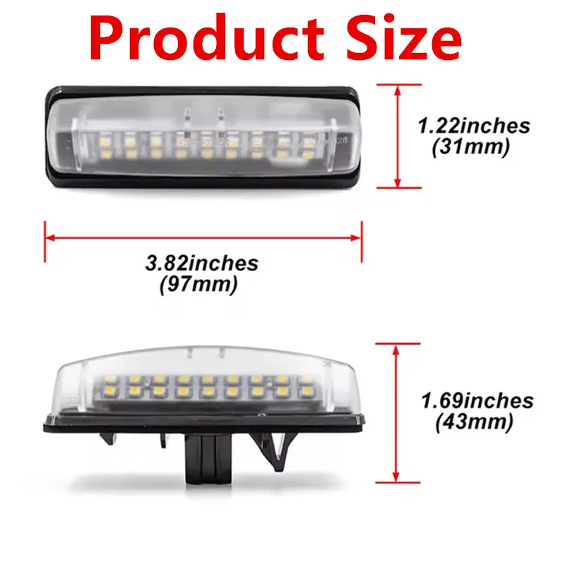 2Pcs License Plate Light For Lexus IS 200/300 LS GS 300/400/430 ES RX 300/330/350 For Toyota Prius Camry LED Number Signal Light