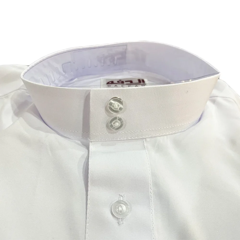 New 2025 Muslim High Quality Abaya Men's Long Sleeve Stand Collar Kaftan Robe with Pocket Design Pakistan Arabic Men Jubbe Thobe