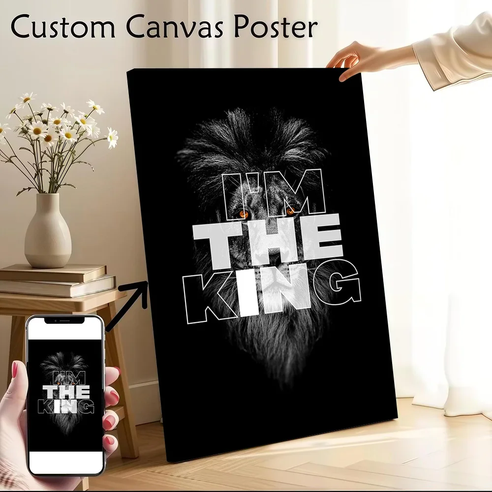 Im the KING Motivational Canvas Poster Wall Art Customizable High Quality Printed Picture for Home Decor Luxury Decoration Room