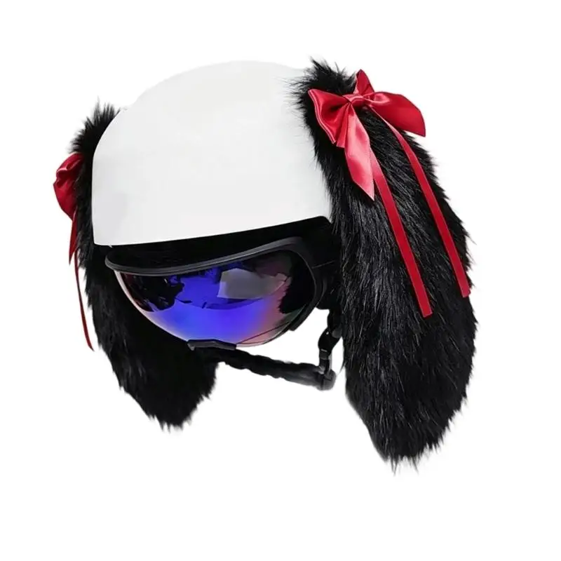 31BB Easy Attach Long Ear Helmet Accessory with Soft Bows Design for Motorcycle Riders - view 3