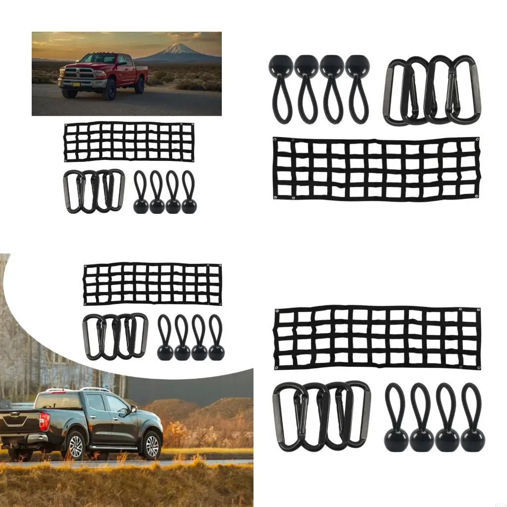 

60x18in Tailgate Net for Pickup Truck Bed Heavy Duty Tailgate Cargo Netting D7YA