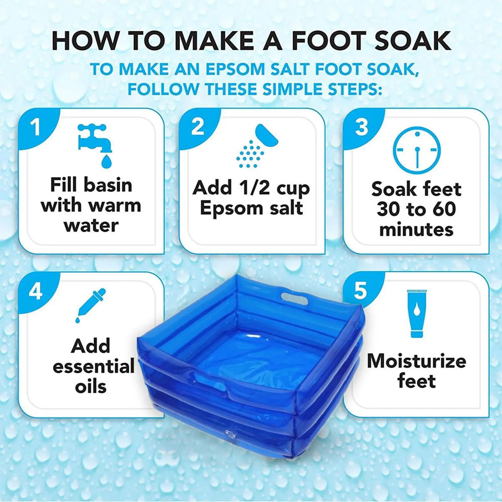 

Swimming pool footbath Bath Inflatable Foot Bath Collapsibled Foot Soaking Bath Basin Portable Foot Wash Basin Beach Camping