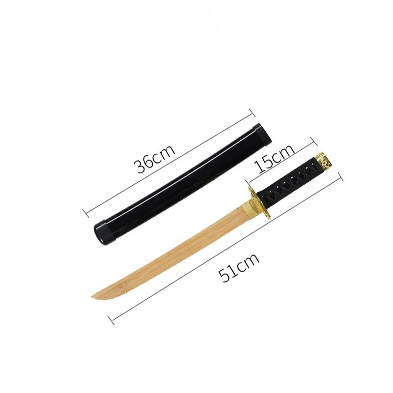 51 cm/20.08in Middeleeuwse Bamboe Korte Zwaarden Cosplay Model Rekwisieten Wapens Collectible Ornamenten Anime Randapparatuur Desktop Decoratie