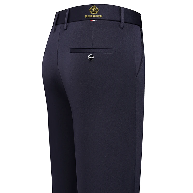 2026 Fashion Men's Stretch Pants Flat Front Formal Dress Pants Black Navy Office Work Pants for Business Party Commuting - view 4