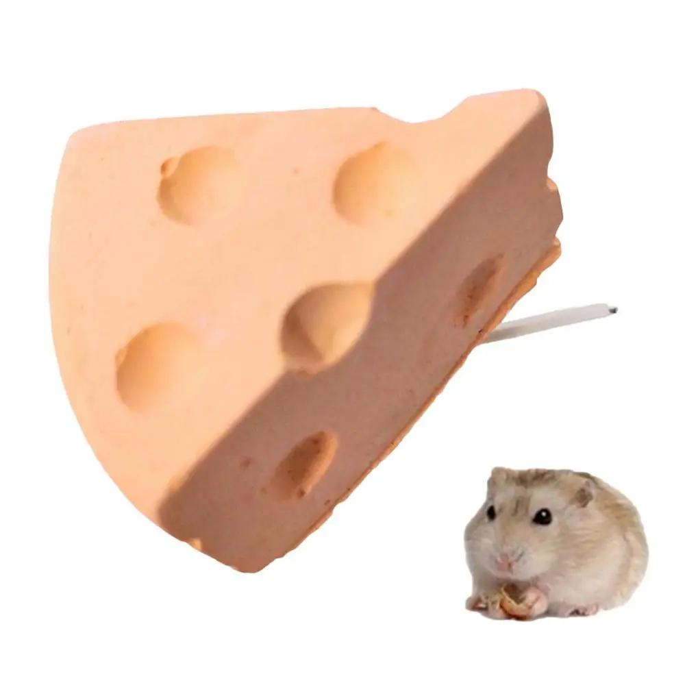 Hamster Toys Cheese Shape Rabbit Teeth Grinding Mineral Calcium Molar Stone Toy Interesting Chew Toy Small Pet Supplies