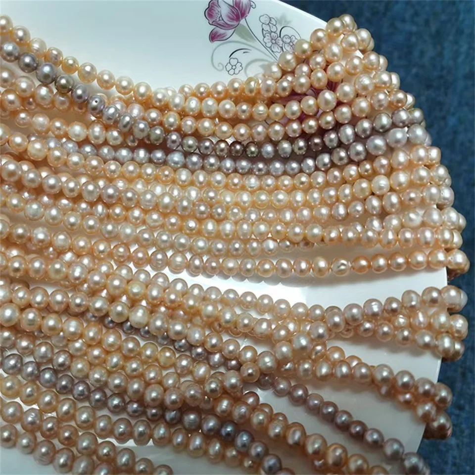 

AA 100% Natural Freshwater Pearl Strand Full Hole Loose Bead Fine Pearls For DIY Women Elegant Bracelet Necklace Earring Jewelr