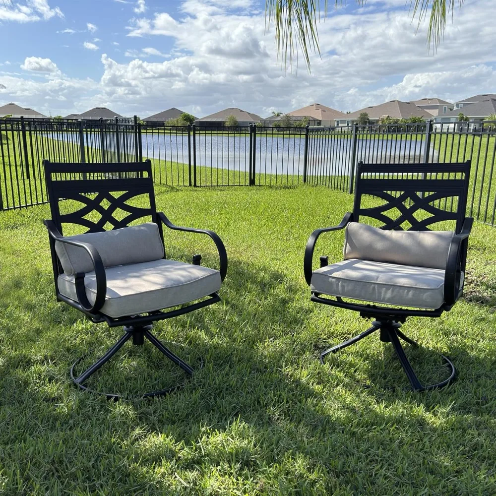 

Outdoor Dining Chairs, Patio Swivel Chairs Set of 2, Outdoor Patio Chairs, Metal, Customized