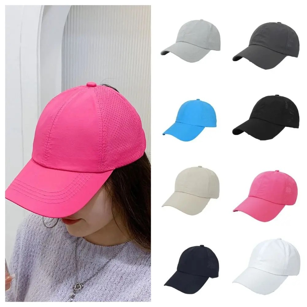 

Quick Dry Ponytail Baseball Cap Adjustable Thin Mesh Outdoor Sports Hat Breathable Criss Cross Messy Bun Snapback Hat Hiking