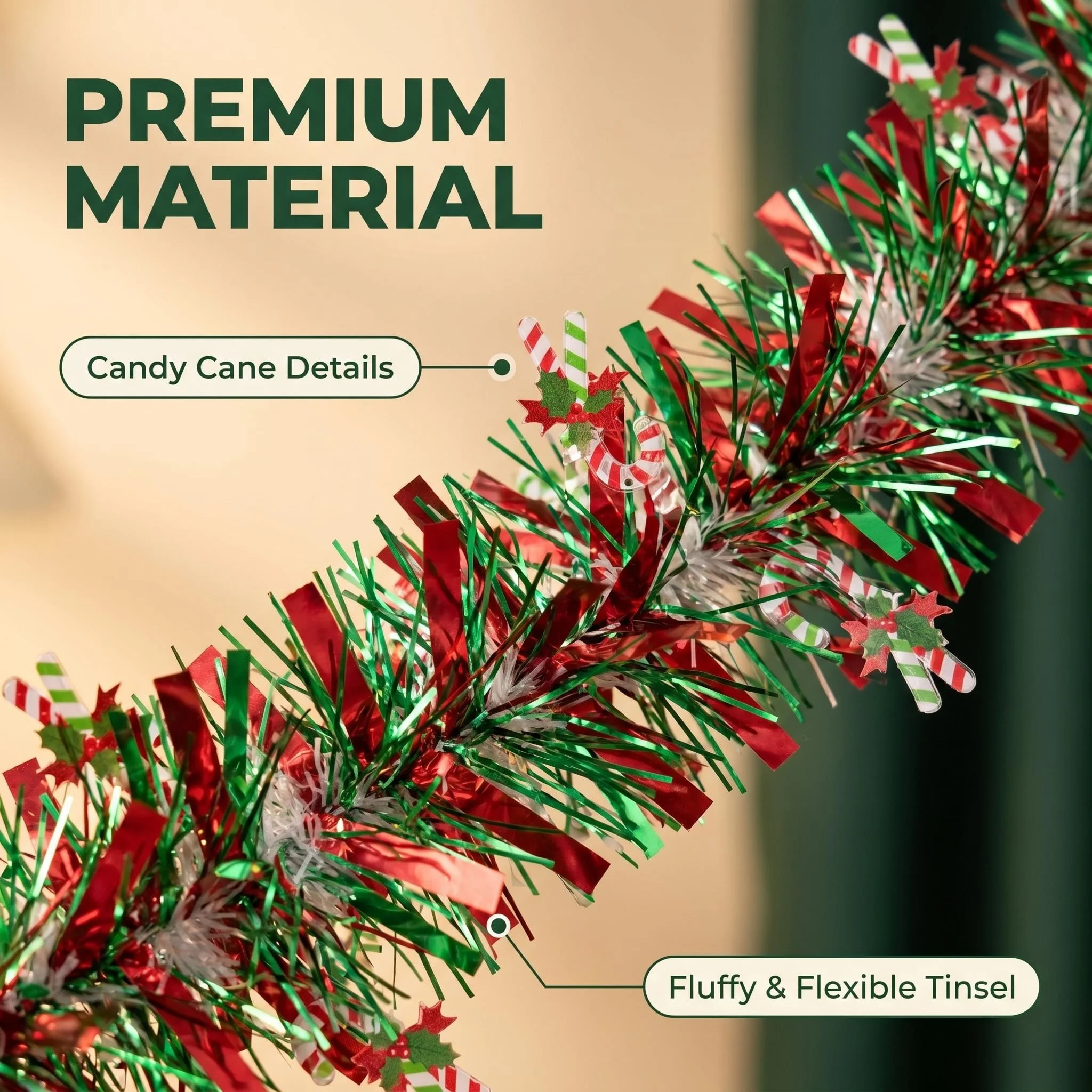 2M Garland Tinsel Natal Irides - Tinsel Garland Decoration ulasan dan harga