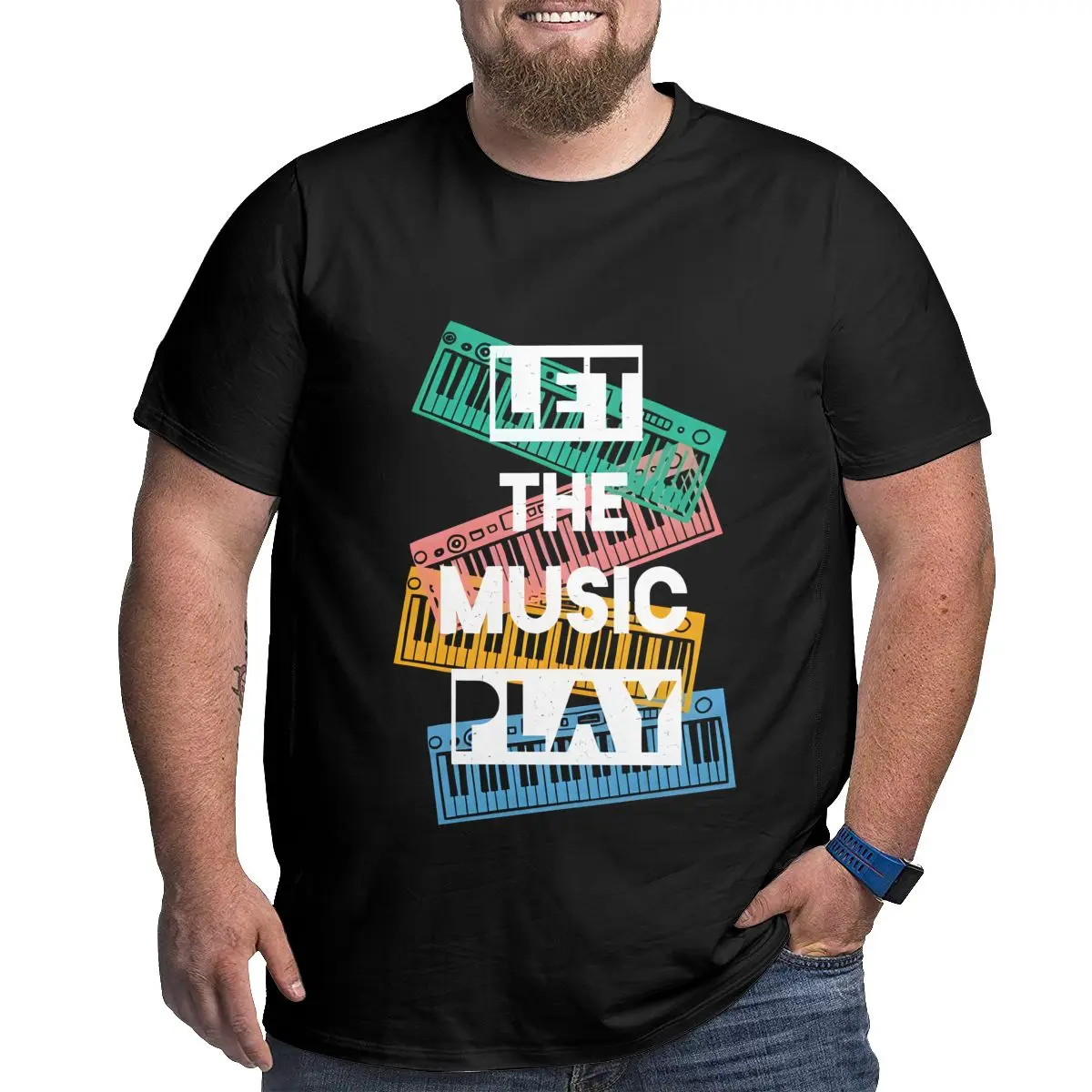 

Music Festival Novelty T-shirts for Big and Tall Man Plus Size T Shirts Cotton Classic Short Sleeve Top Tees 1X-6X